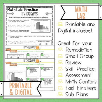 Math Lab Intervention Packet Histograms Printable and Digital products