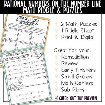 math riddles includes 1 riddle sheet and 2 puzzles