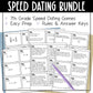 7th grade speed dating game - easy prep with rules and answer keys