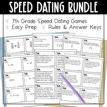 7th grade speed dating game - easy prep with rules and answer keys