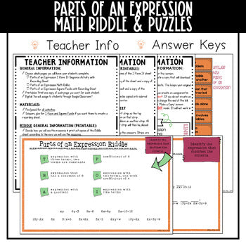 Includes teacher info and answer keys