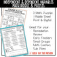 Mini Math Independent and Dependent Variables 2 Math Puzzles and 1 Riddle Sheet