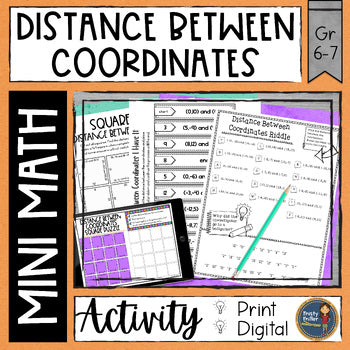 Distance Between Coordinates Mini Math Activity