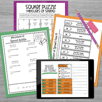 Measures of Spread Mini Math Digital and Print