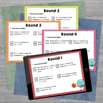 Trashketball Understanding Equations & Inequalities Digital and Print