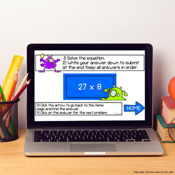 Digital Scavenger Hunt Multiplication 2 Digit by 1 Digit