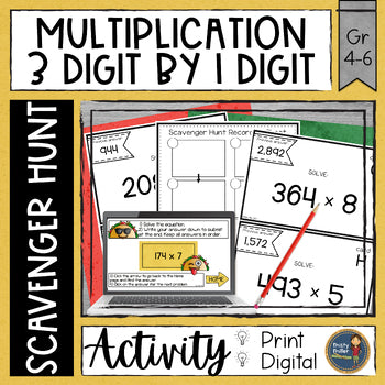 Digital Scavenger Hunt Multiplication 3 Digit by 1 Digit