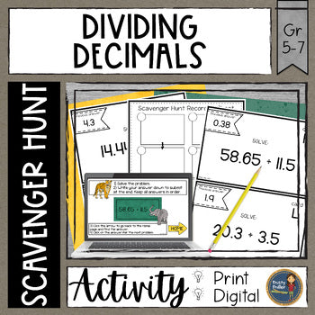 Dividing Decimals Scavenger Hunt