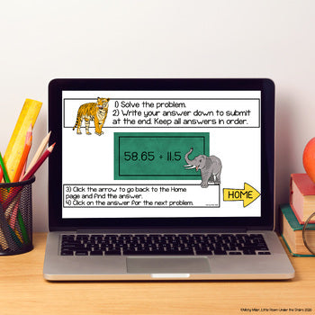 Dividing Decimals Scavenger Hunt Print and Digital