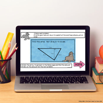 Scavenger Hunt Area of 2-D Shapes Digital and Print