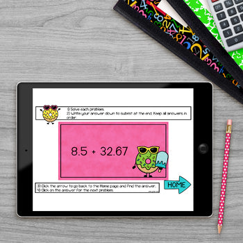 Math Scavenger Hunt Bundle - digital resource using google slides for students in grades 4-5 to practice math skills