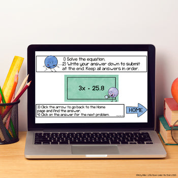 Math Scavenger Hunt Bundle - a DIGITAL resource used with Google Slides for students grades 4-7 to practice math skills