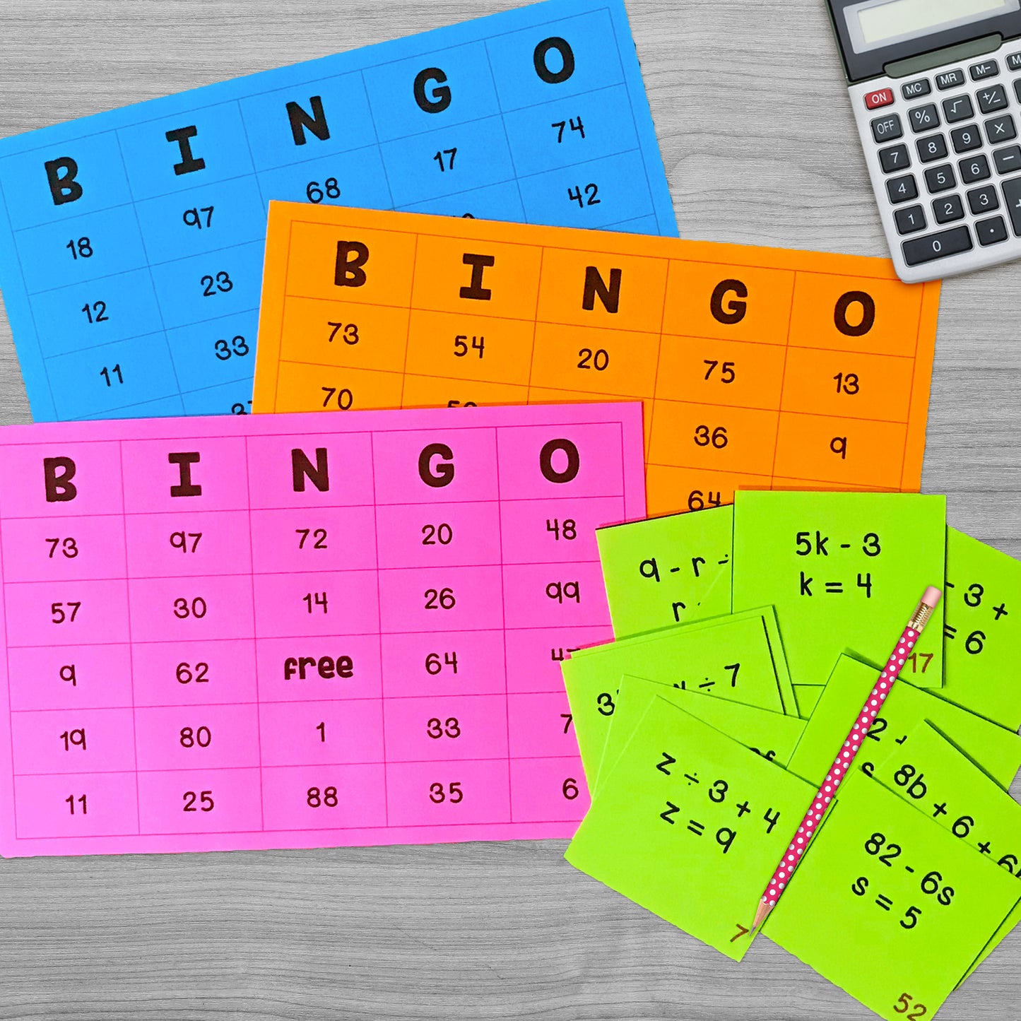 Evaluating Expressions BINGO Math Game