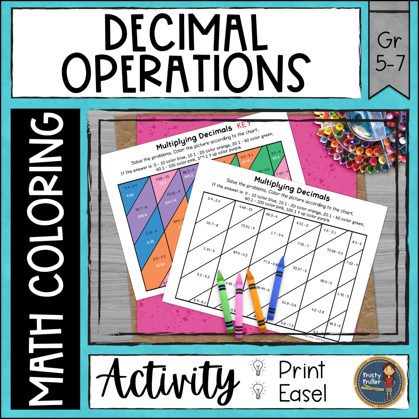 Decimal Operations Math Color Pages