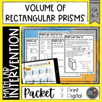 Volume of Rectangular Prisms Math Lab - Math Intervention - Sub Plans
