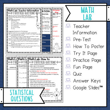 Statistical Questions Math Lab - Math Intervention - Sub Plans