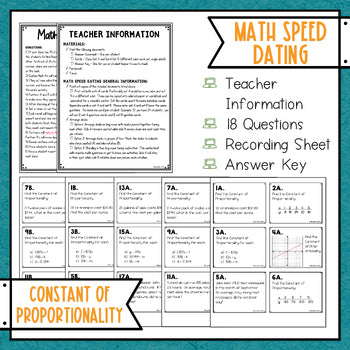 Constant of Proportionality Math Speed Dating - Task Cards