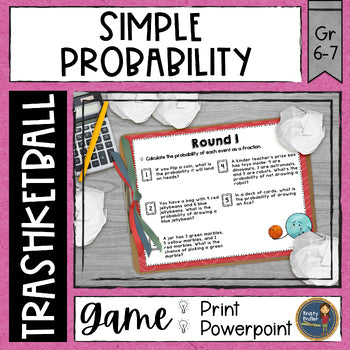 Simple Probability Trashketball Math Game