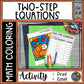 Fall Two Step Equations Math Color by Number - Thanksgiving