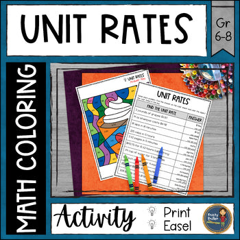 Winter Unit Rates Math Color by Number - Christmas