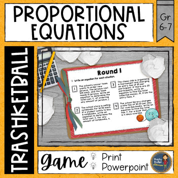 Proportional Equations Trashketball Math Game