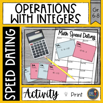 Operations with Integers Math Speed Dating - Task Cards