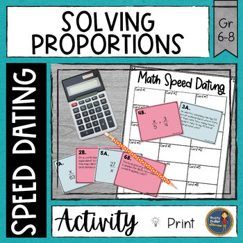 Solving Proportions Math Speed Dating - Task Cards