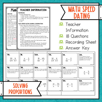Solving Proportions Math Speed Dating - Task Cards