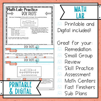 Box Plots Math Lab - Intervention - Sub Plans - Print Digital Resource