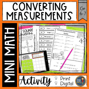 Converting Measurements Math Activities - Math Puzzles and Math Riddle - No Prep