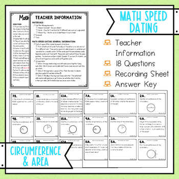 Pi Day Circumference and Area Math Speed Dating - Middle School Activity