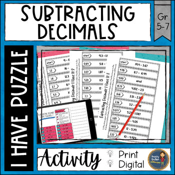 Subtracting Decimals I Have It Math Cut & Paste - No Prep - Print and Digital