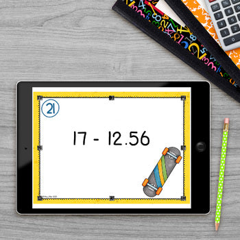 Decimals Operations Math Task Cards - Adding Subtracting Multiplying & Dividing