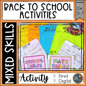 Back to School: First Week of School Activities with Math Print and Digital
