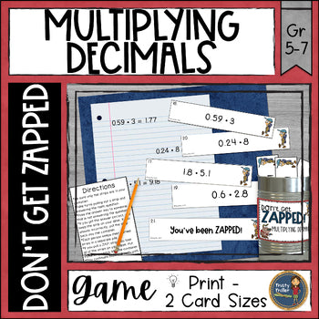 Multiplying Decimals Don't Get ZAPPED Math Game