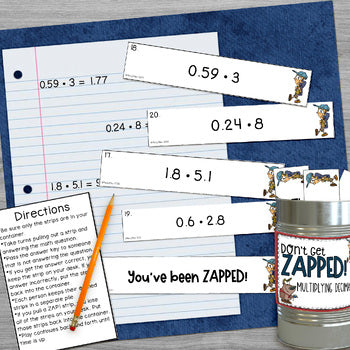 Multiplying Decimals Don't Get ZAPPED Math Game