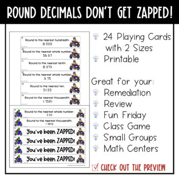 Rounding Decimals Don't Get ZAPPED Math Game