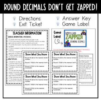 Rounding Decimals Don't Get ZAPPED Math Game