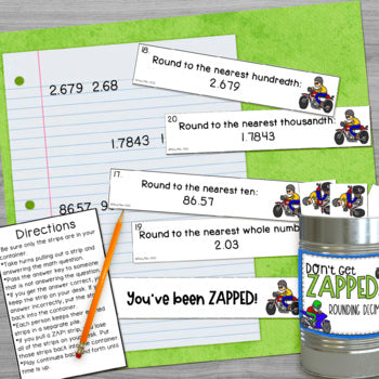 Rounding Decimals Don't Get ZAPPED Math Game