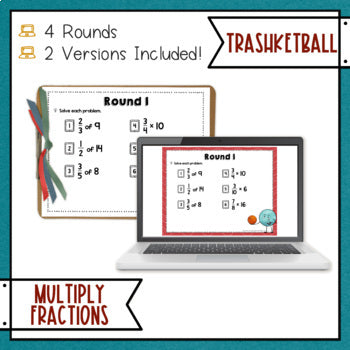 Multiplying Fractions Trashketball Math Game