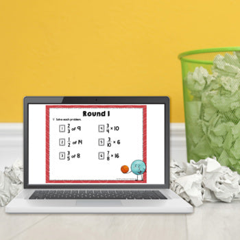 Multiplying Fractions Trashketball Math Game