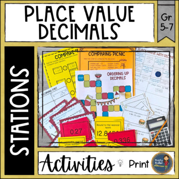 Place Value with Decimals Math Stations