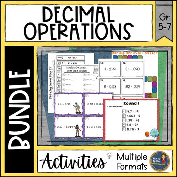 Decimals Bundle Math Activities - Add, Subtract, Multiply, Divide
