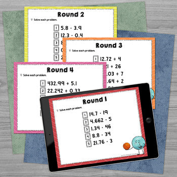 Decimals Bundle Math Activities - Add, Subtract, Multiply, Divide