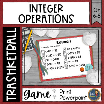 Integers Trashketball Math Game