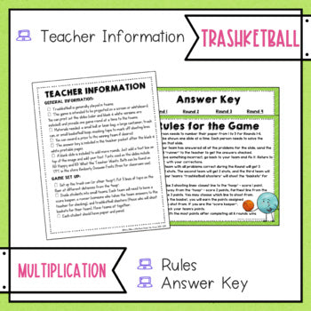 Multi-Digit Multiplication Trashketball Math Game