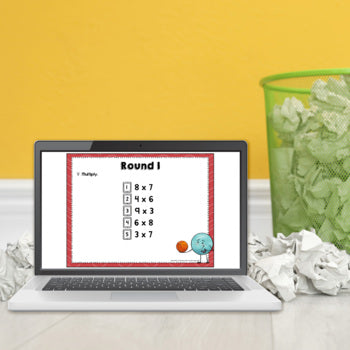 Multi-Digit Multiplication Trashketball Math Game