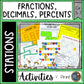 Converting Fractions, Decimals, and Percents Activities - Math Stations