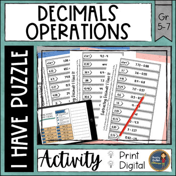 Decimal Operations I Have It Math Cut & Paste - No Prep - Print and Digital