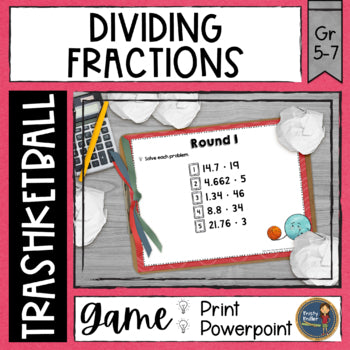 Dividing Fractions Trashketball Math Game